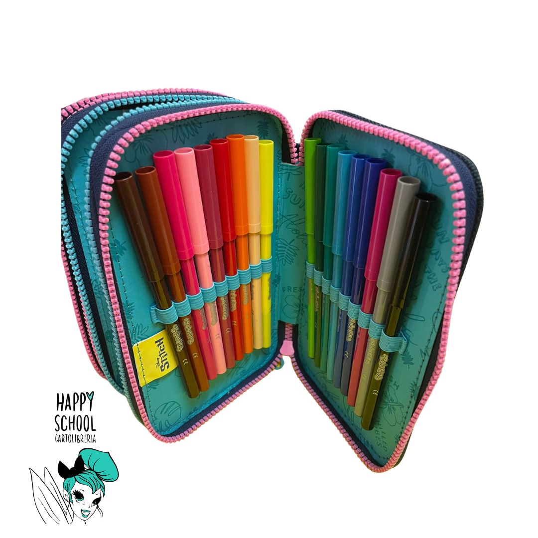 astuccio 3 zip STITCH DISNEY
