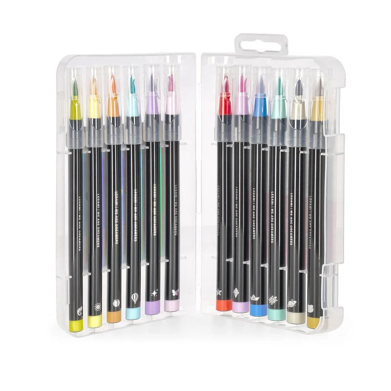Set di 12 Pennarelli con Punta Pennello - Brush Markers pastel colours LEGAMI