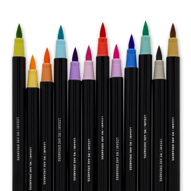 Set di 12 Pennarelli con Punta Pennello - Brush Markers pastel colours LEGAMI