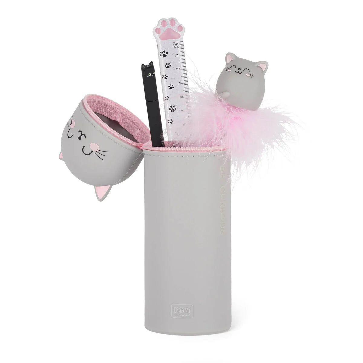 Astuccio 2 in 1 in Morbido Silicone - Kawaii KITTY