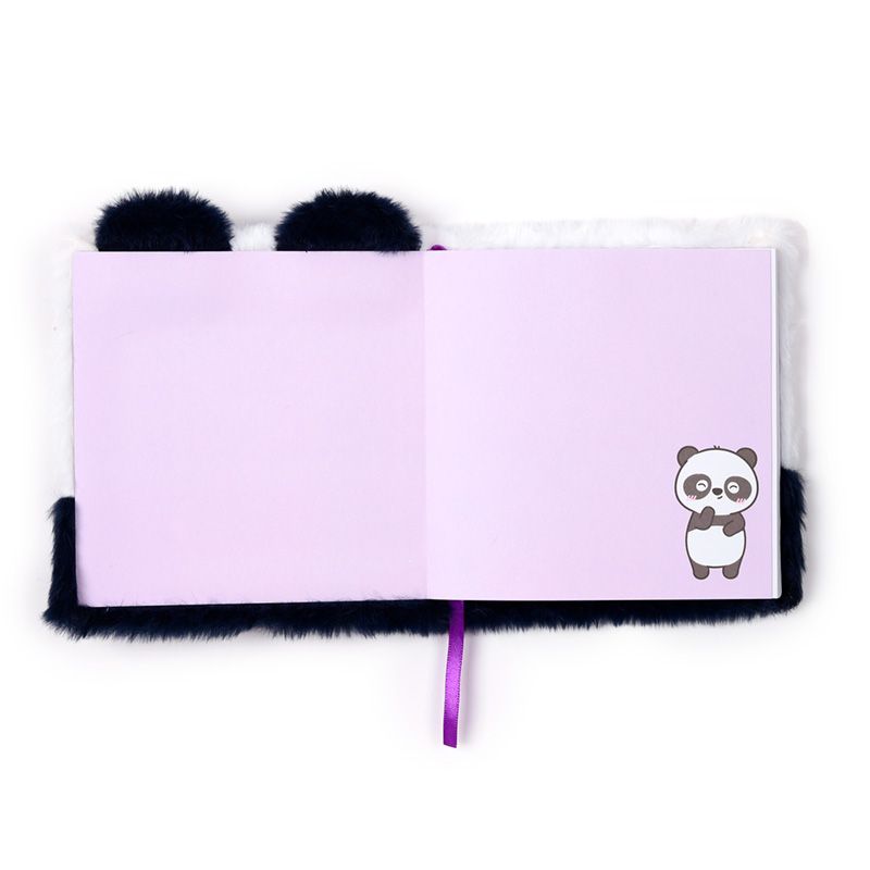 Quaderno con Copertina in Peluche - Panda - Animali Dolci - Fluffies