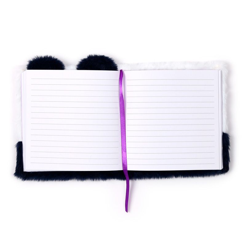 Quaderno con Copertina in Peluche - Panda - Animali Dolci - Fluffies