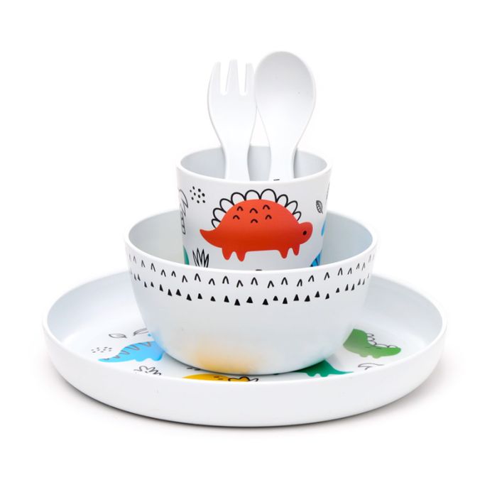Set Pappa per Bambini in rPET (5 pezzi) - Dinosauri - Dinosauria