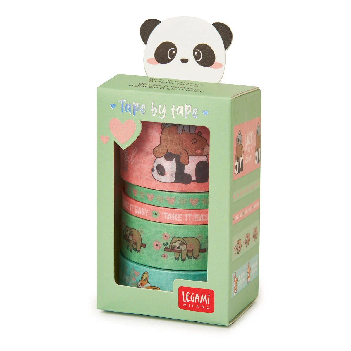 Set di 5 Nastri Adesivi di Carta - Tape By Tape teddy LEGAMI