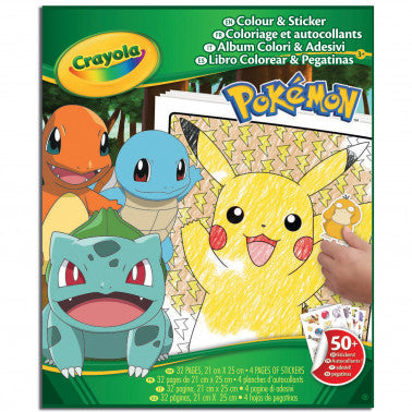 ALBUM DA COLORARE COLOR'N STICKER POKÉMON CRAYOLA