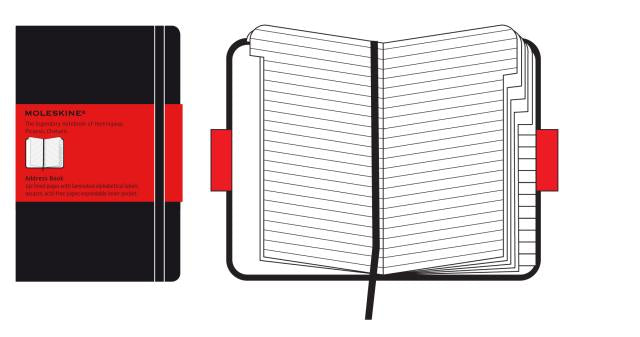 MOLESKINE - RUBRICA copertina rigida nera - Large Size