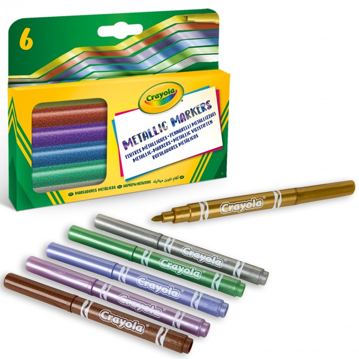 PENNARELLI METALLIZZATI SCATOLA 6 COLORI CRAYOLA