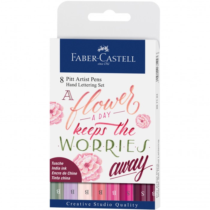 PENNARELLO CALLIGRAFICO PITT ARTIST PEN ROSE CONF. 8 PZ. FABER-CASTELL