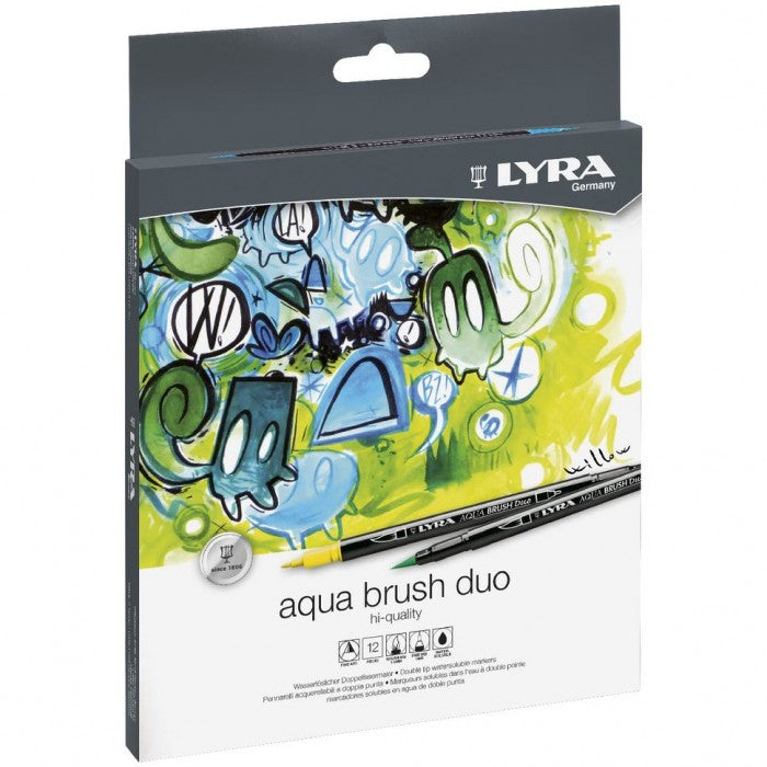PENNARELLO DOPPIA PUNTA AQUA BRUSH DUO LYRA 12 PEZZI