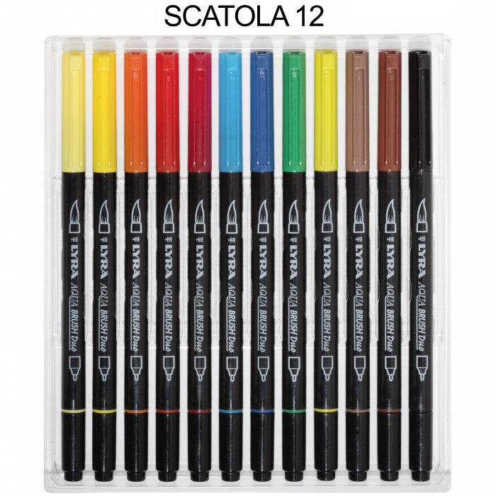 PENNARELLO DOPPIA PUNTA AQUA BRUSH DUO LYRA 12 PEZZI