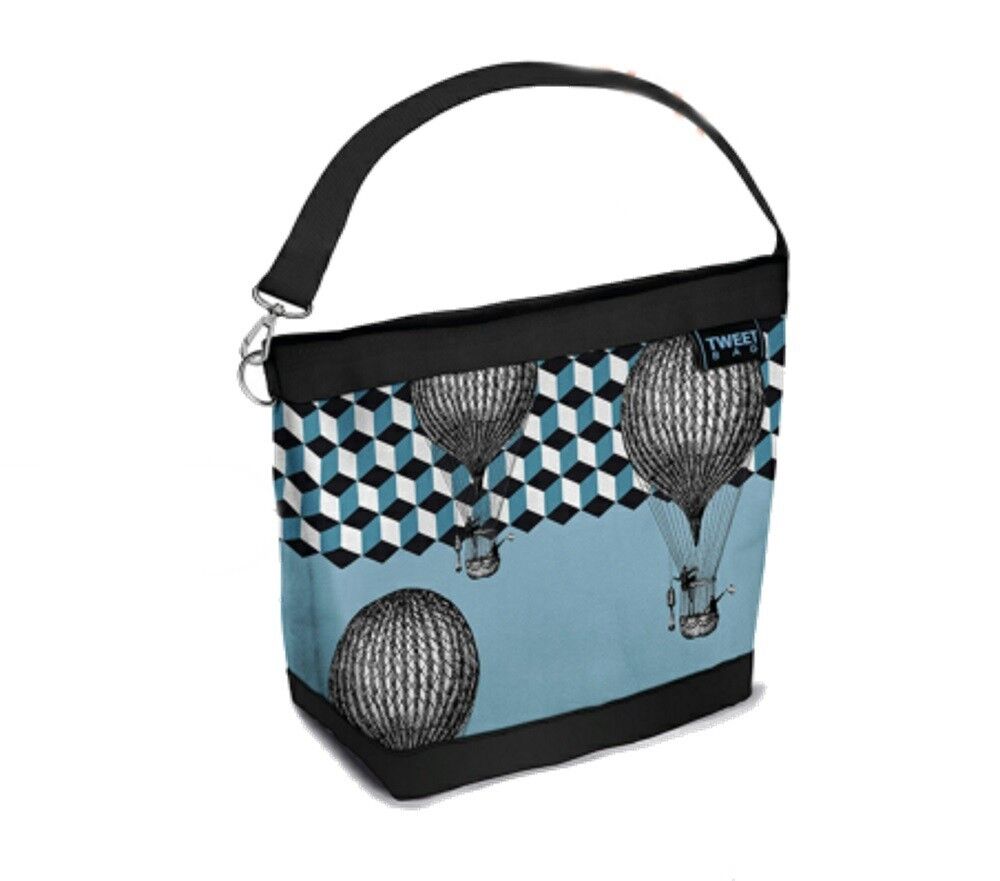 TWIIT Bag piccola, ART & POP, BLU CAMOSCIATO MONGOLFIERE