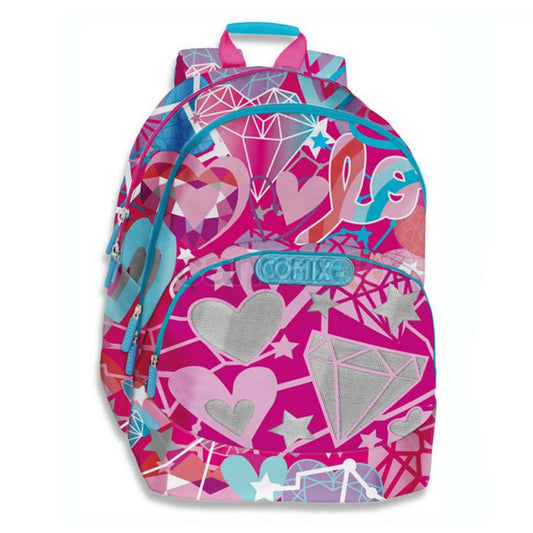 ZAINO COMIX SCUOLA BRIGHT SUPERNOVA HEARTS - ROSA