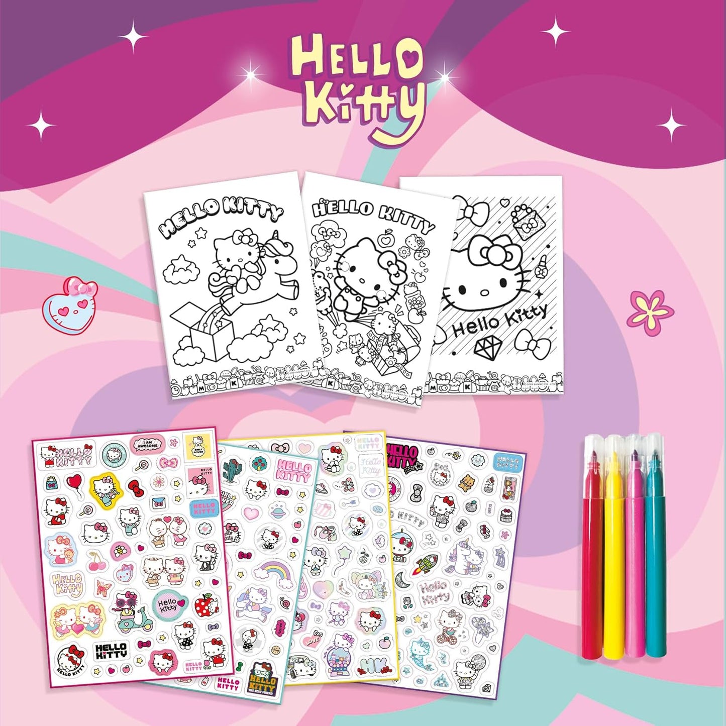 HELLO KITTY AND FRIENDS - Adesivi e libro da colorare LISCIANI