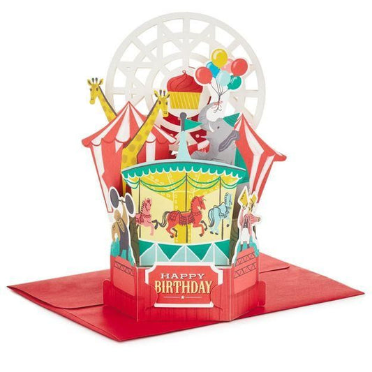 Biglietto auguri HELLMARK - RUOTA PANORAMICA ZOO TANTI AUGURI