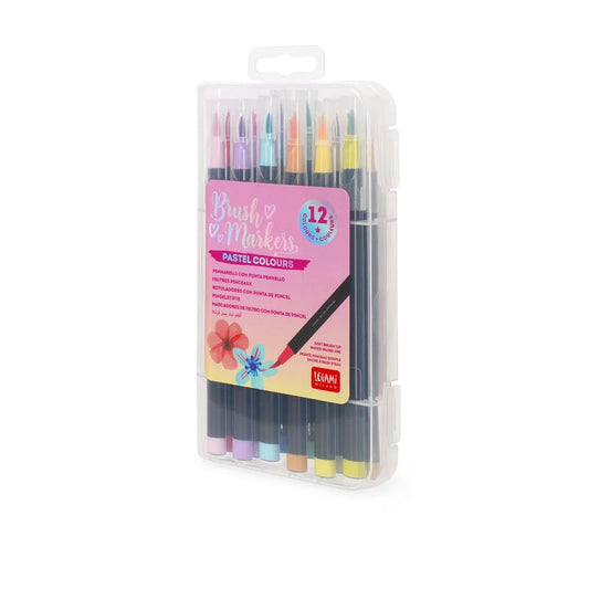 Set di 12 Pennarelli con Punta Pennello - Brush Markers pastel colours LEGAMI