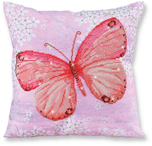 Diamonddotz - Farfalla rosa pesca CUSCINO