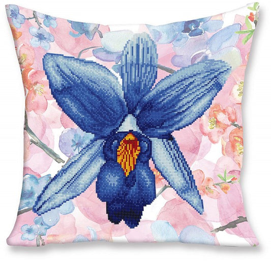 Diamonddotz - Orchidea blu CUSCINO