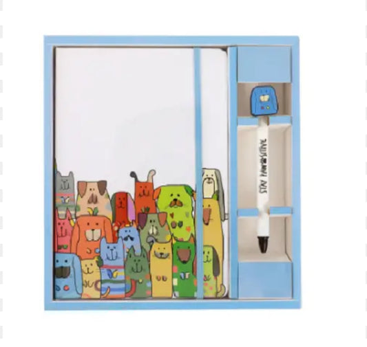 SET Notebook a/5+penna click cancellabile ricaricabile blu ITOTAL