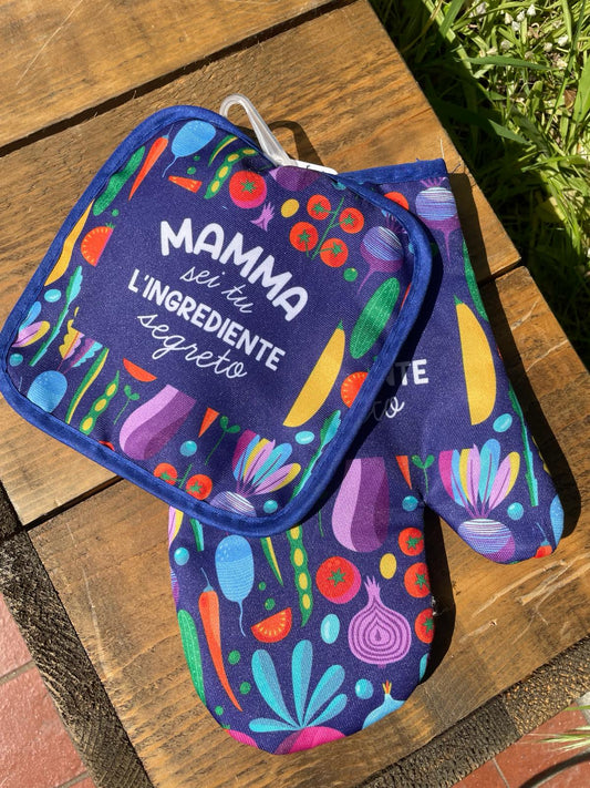 Set guantone cucina + presina MAMMA