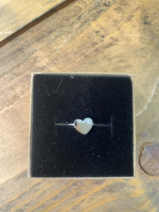 Anello CUORE con zircone argento