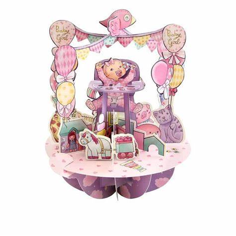 Biglietto auguri SANTORO pirouettes-BIMBA NEONATA