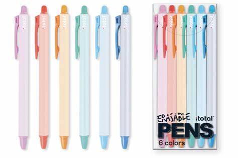 Set di penne a sfera cancellabili, 6 colori - iTOTAL