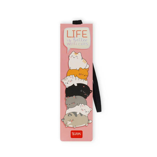 Segnalibro con Elastico-life is better with cats