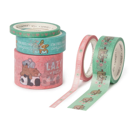 Set di 5 Nastri Adesivi di Carta - Tape By Tape teddy LEGAMI