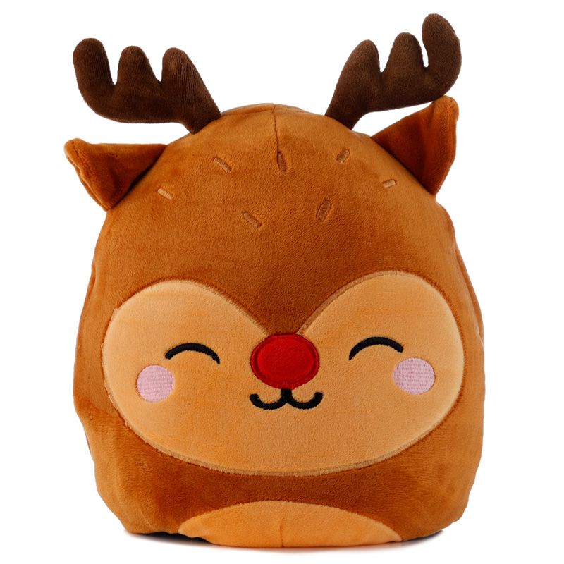 uscino di Peluche Natalizio Reversibile - Babbo Natale e Renna - Squidglys