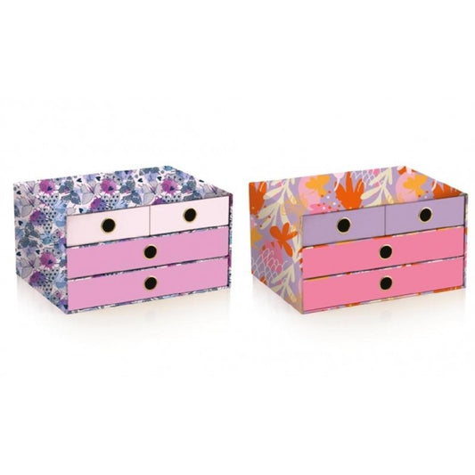 CASSETTIERA CARTONE 4 CASSETTI SEVEN FARFALLE/FIORI