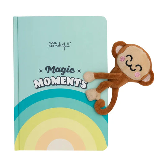 Quaderno con peluche e chiusura magnetica scimmia - Magic moments