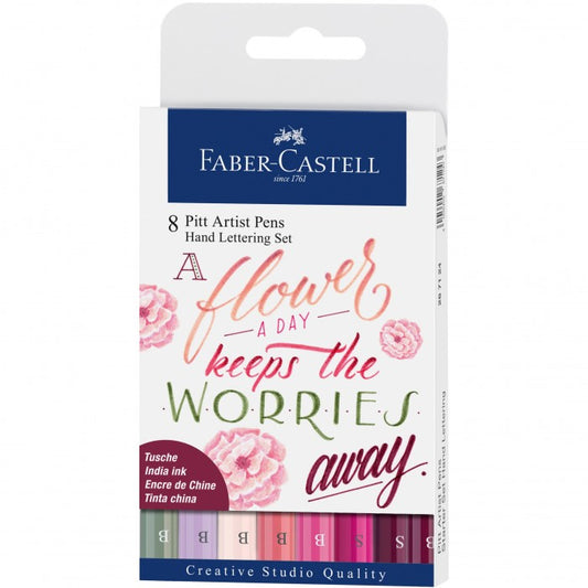 PENNARELLO CALLIGRAFICO PITT ARTIST PEN ROSE CONF. 8 PZ. FABER-CASTELL