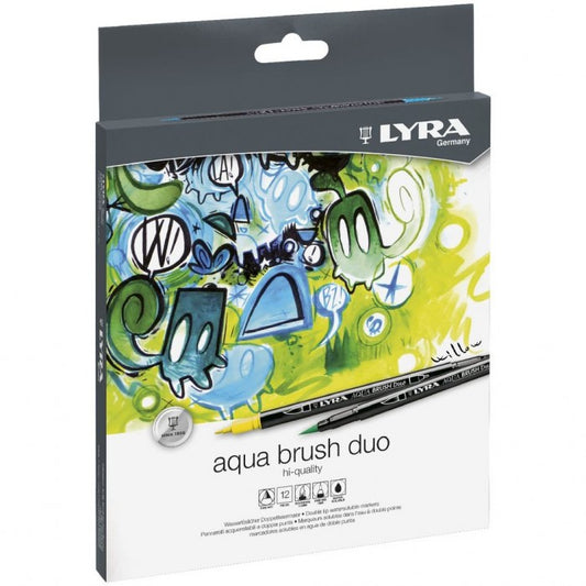 PENNARELLO DOPPIA PUNTA AQUA BRUSH DUO LYRA 12 PEZZI