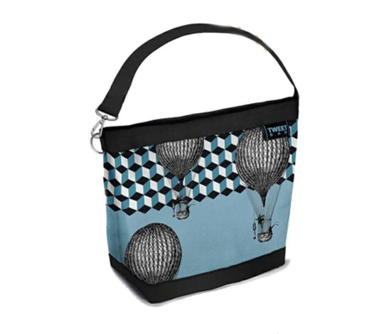 TWIIT Bag piccola, ART & POP, BLU CAMOSCIATO MONGOLFIERE
