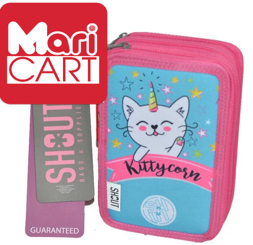 Astuccio scuola 3zip Shout Kittycorn personalizzabile completo di colori 44 pz
