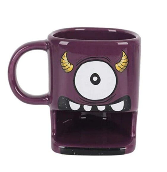 Tazza in ceramica con porta biscotti 250ml Monster