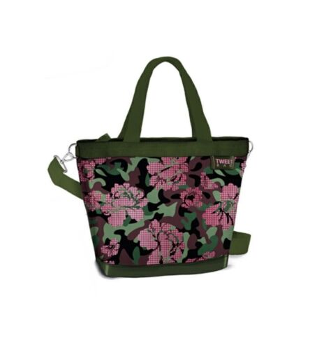 BORSA TWiiT BAG MEDIUM  - VERDE - FIORI - VERNICIATO